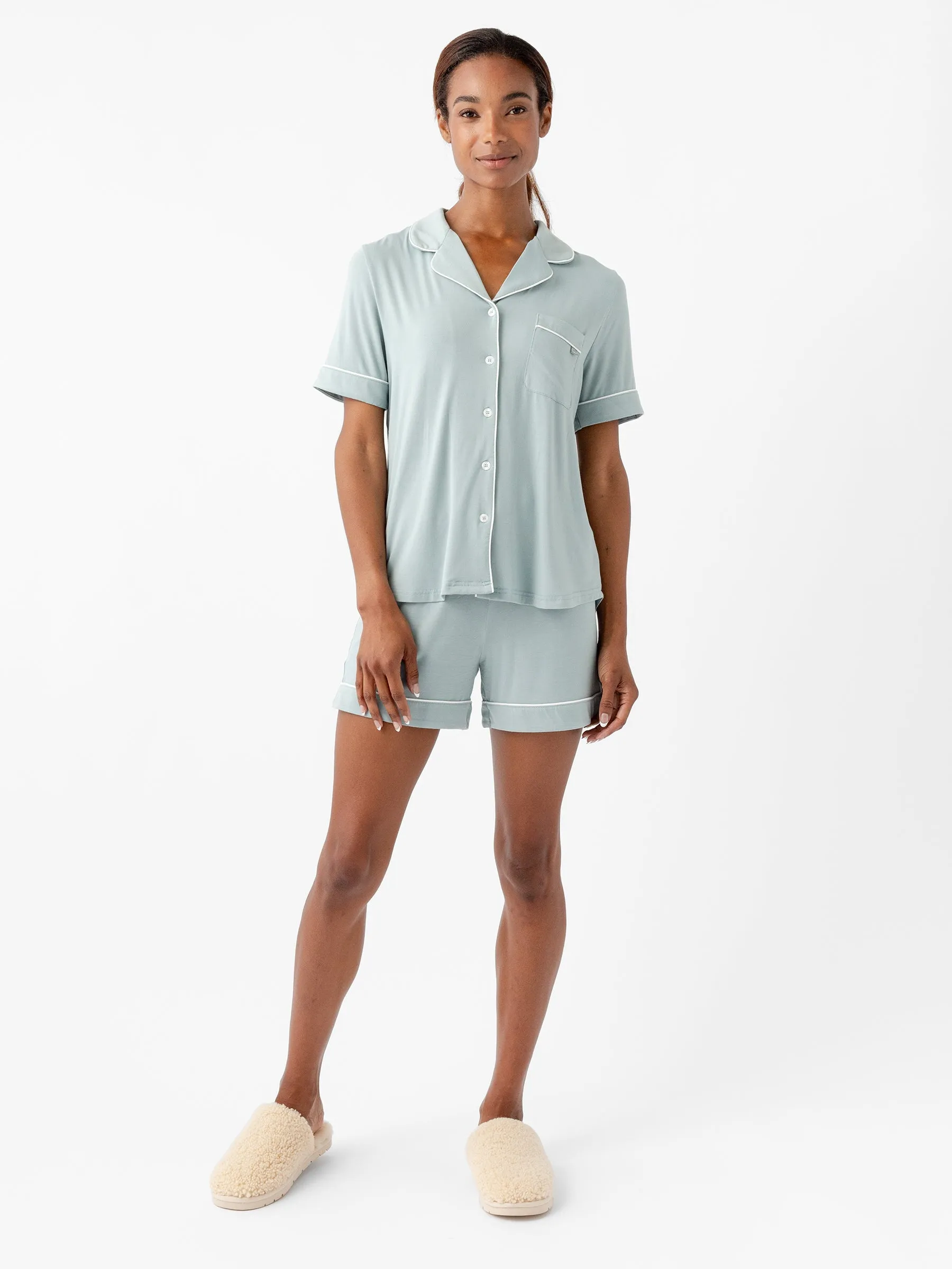 Women's Bamboo Stretch-Knit Short Sleeve Pajama Set