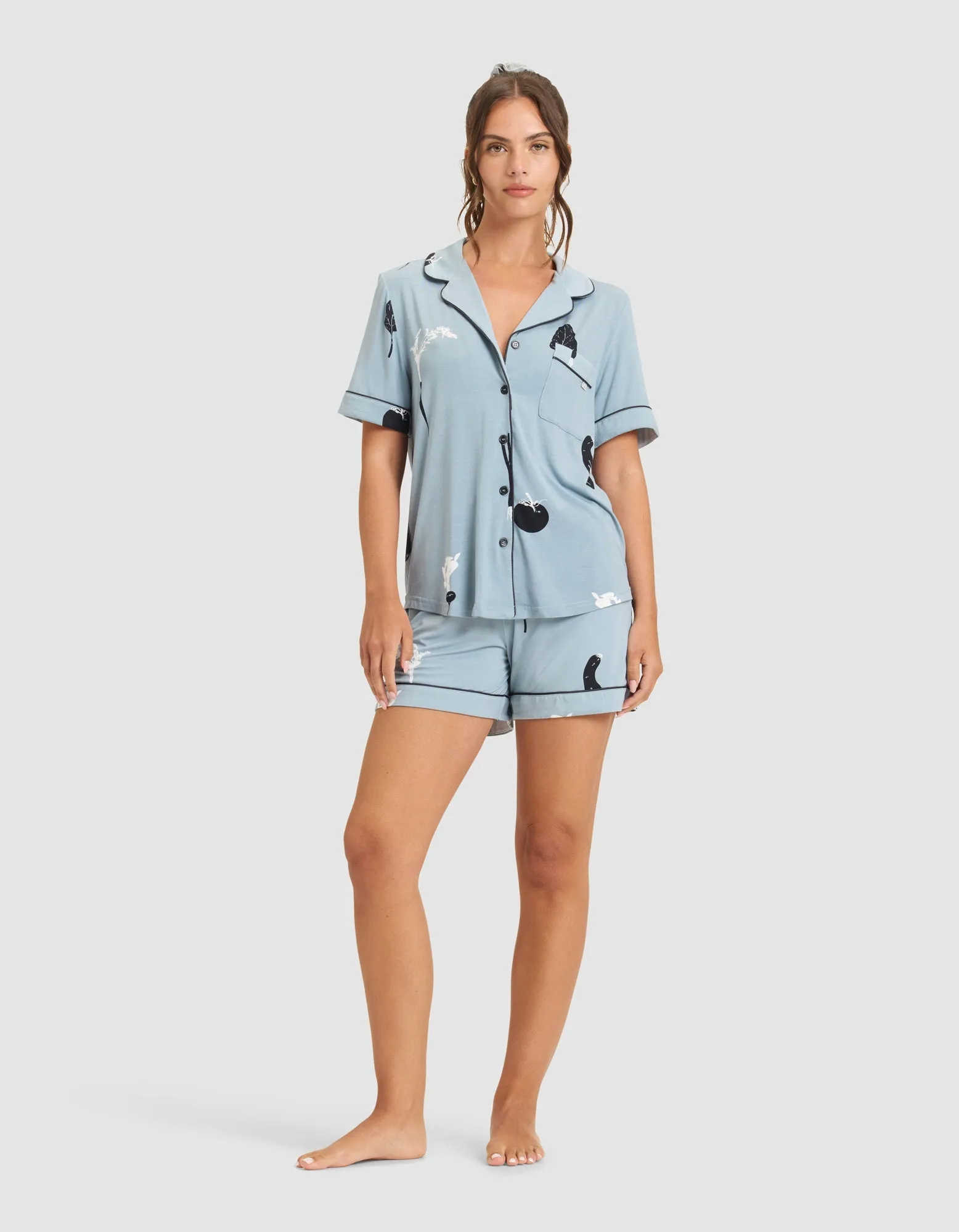 Women's Bamboo Stretch-Knit Short Sleeve Pajama Set