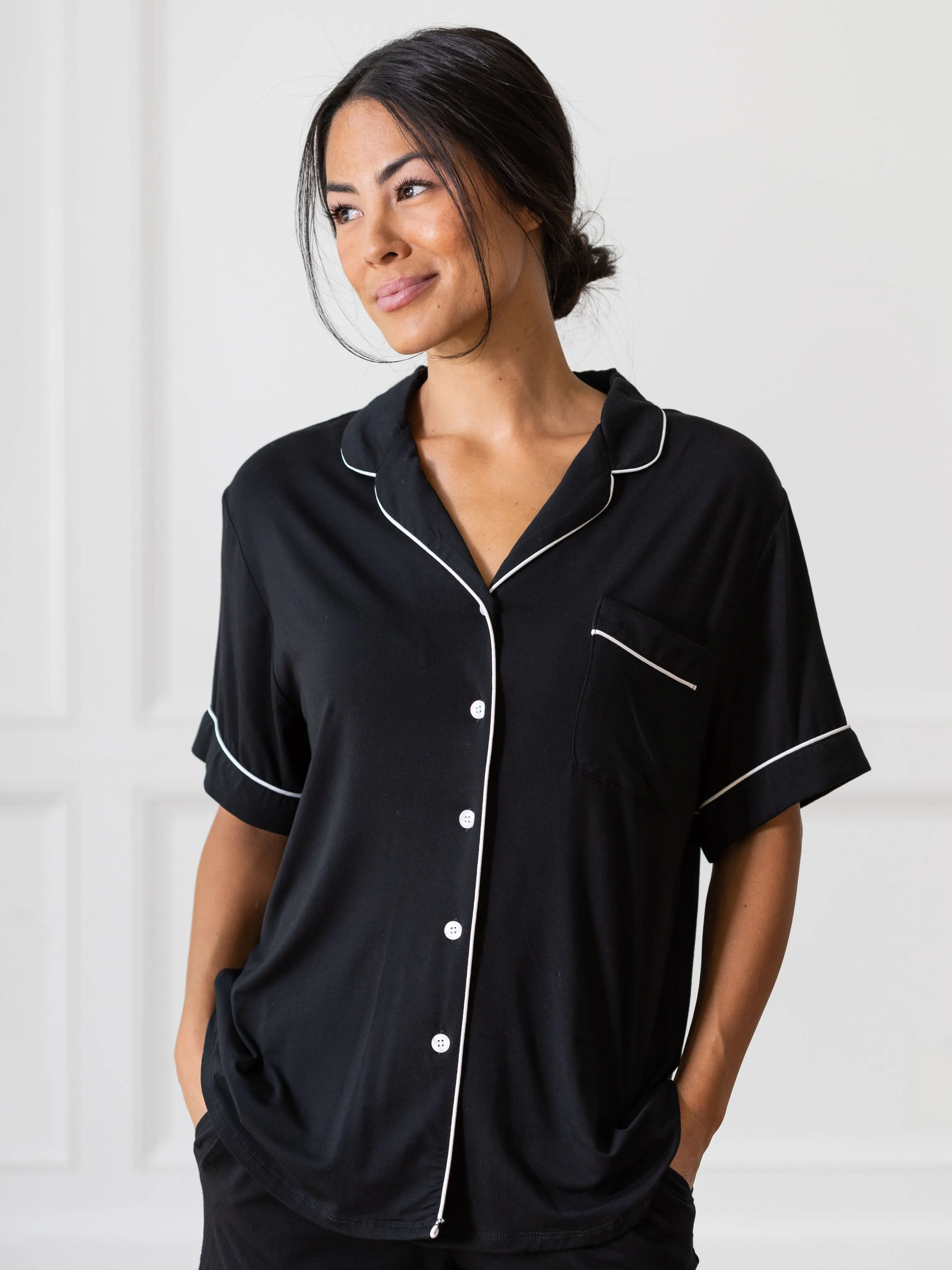Women's Bamboo Stretch-Knit Short Sleeve Pajama Set