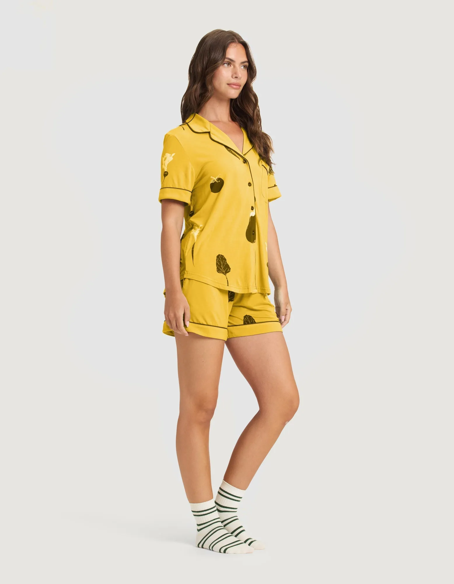 Women's Bamboo Stretch-Knit Short Sleeve Pajama Set