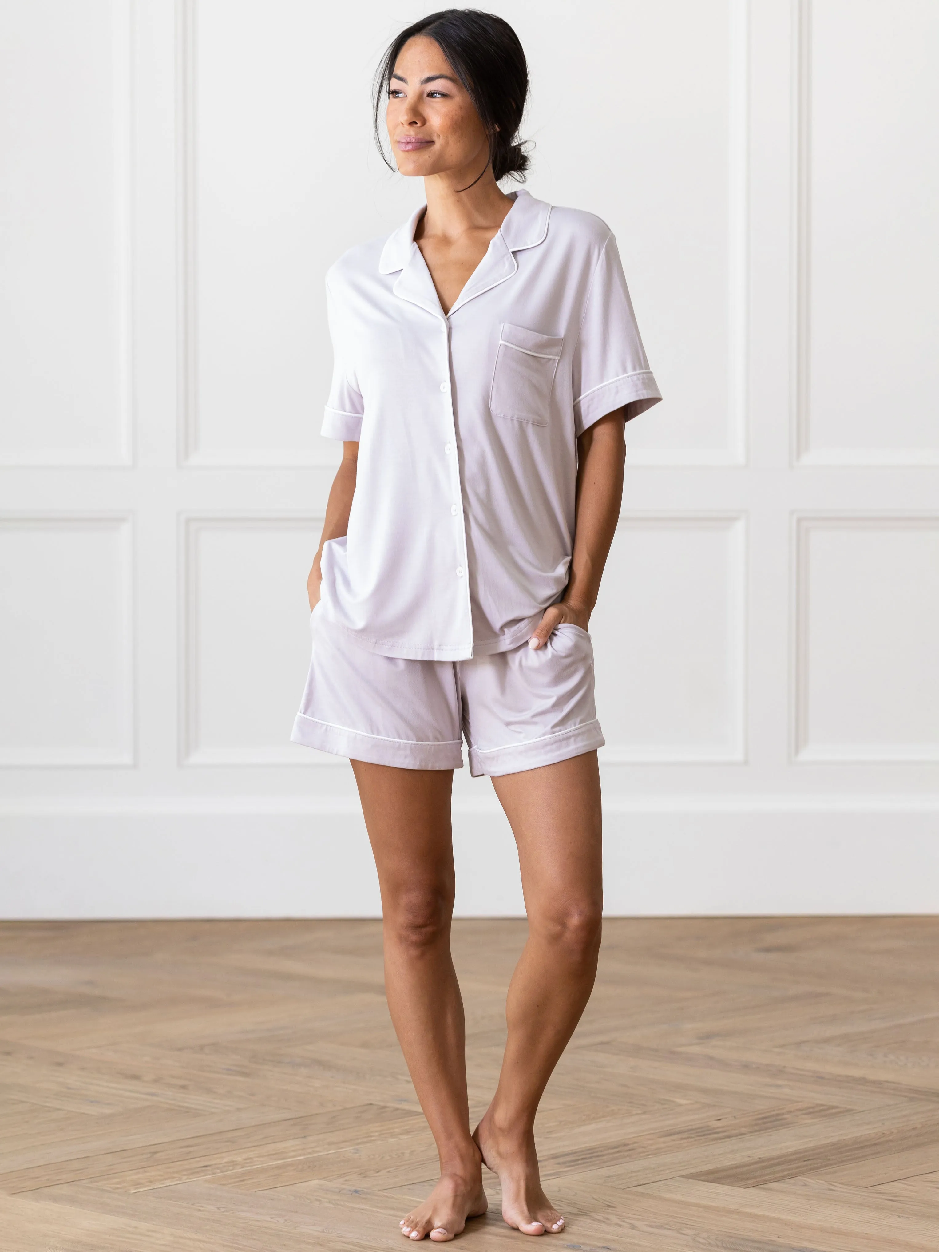 Women's Bamboo Stretch-Knit Short Sleeve Pajama Set