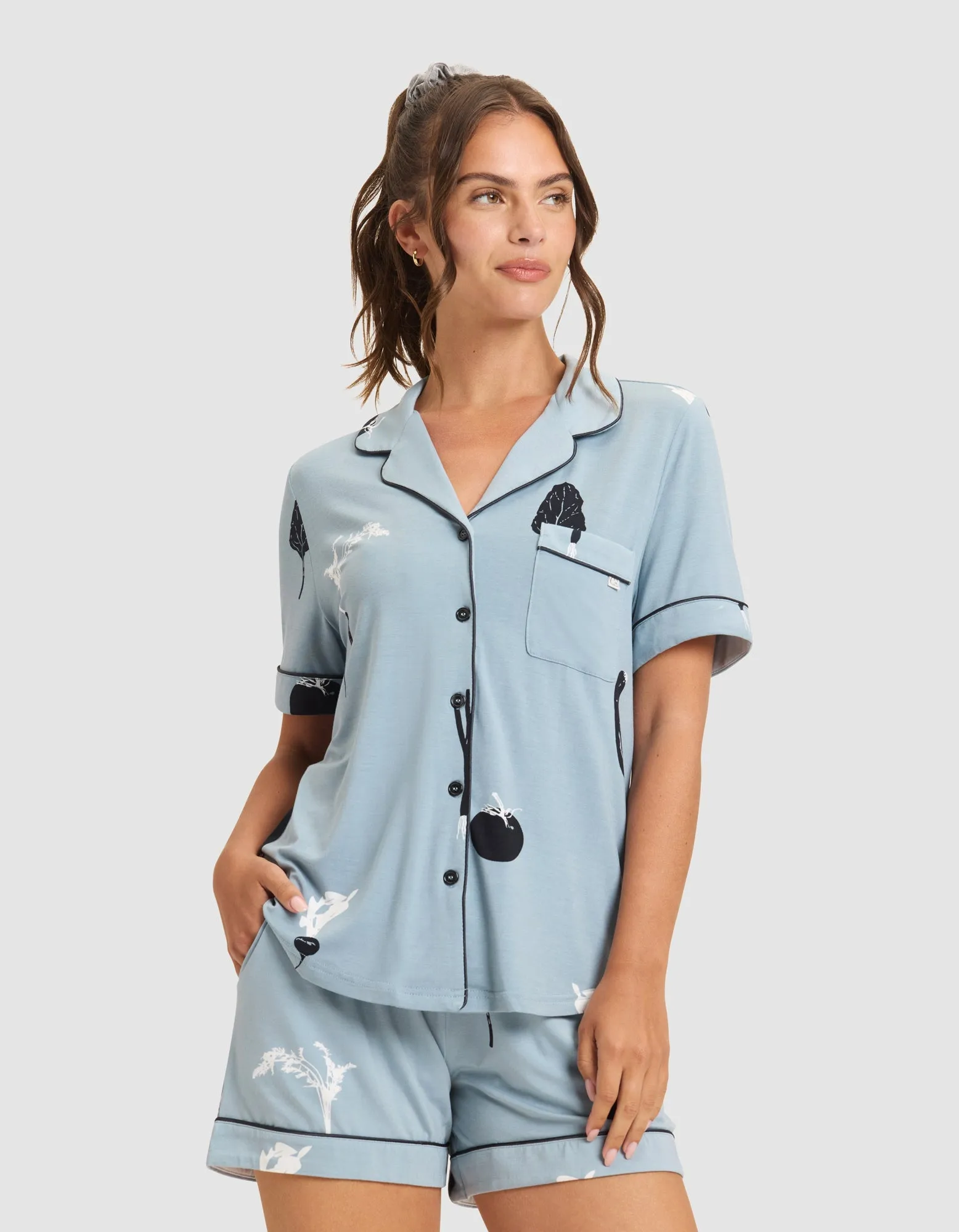 Women's Bamboo Stretch-Knit Short Sleeve Pajama Set