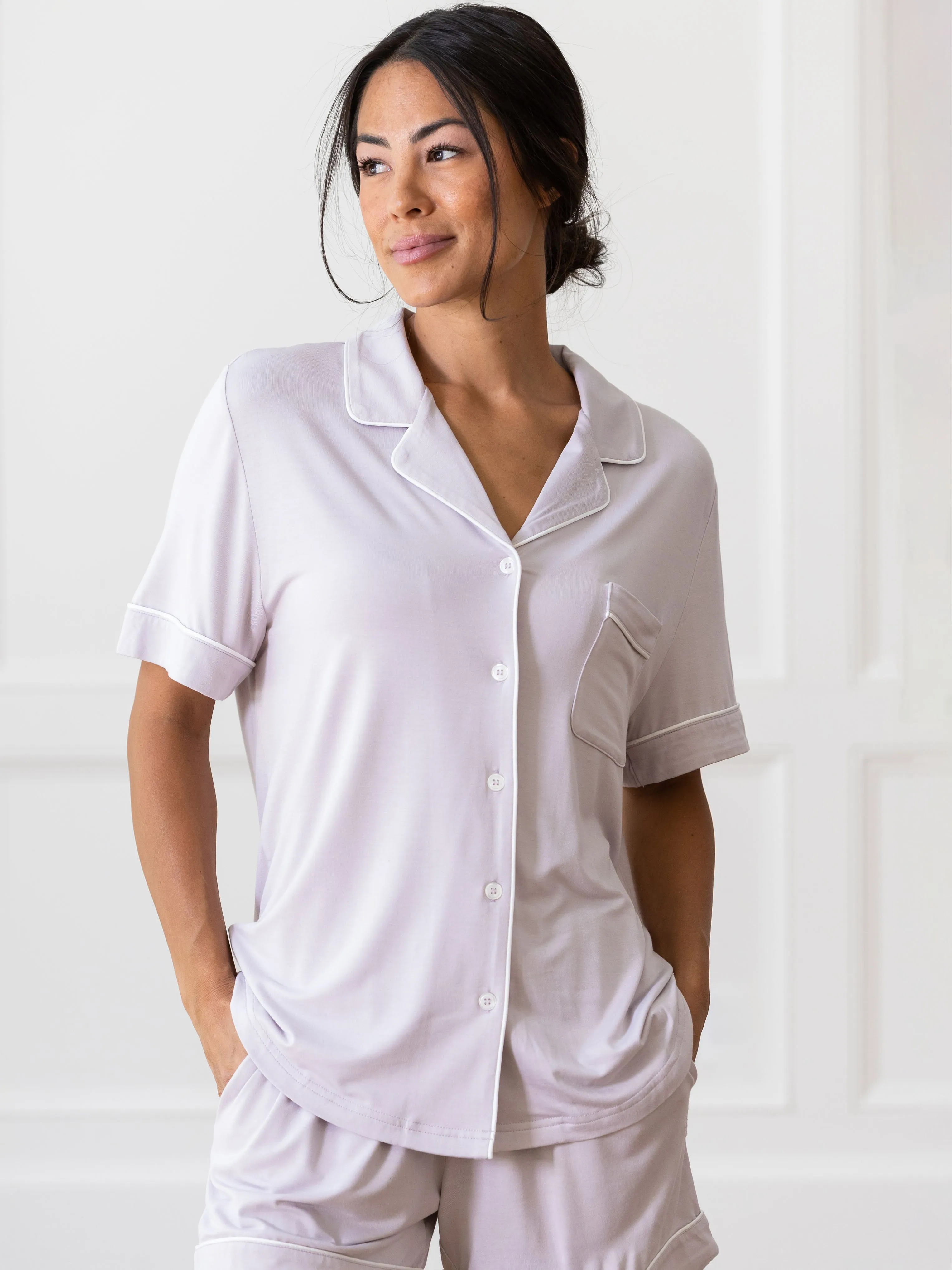 Women's Bamboo Stretch-Knit Short Sleeve Pajama Set