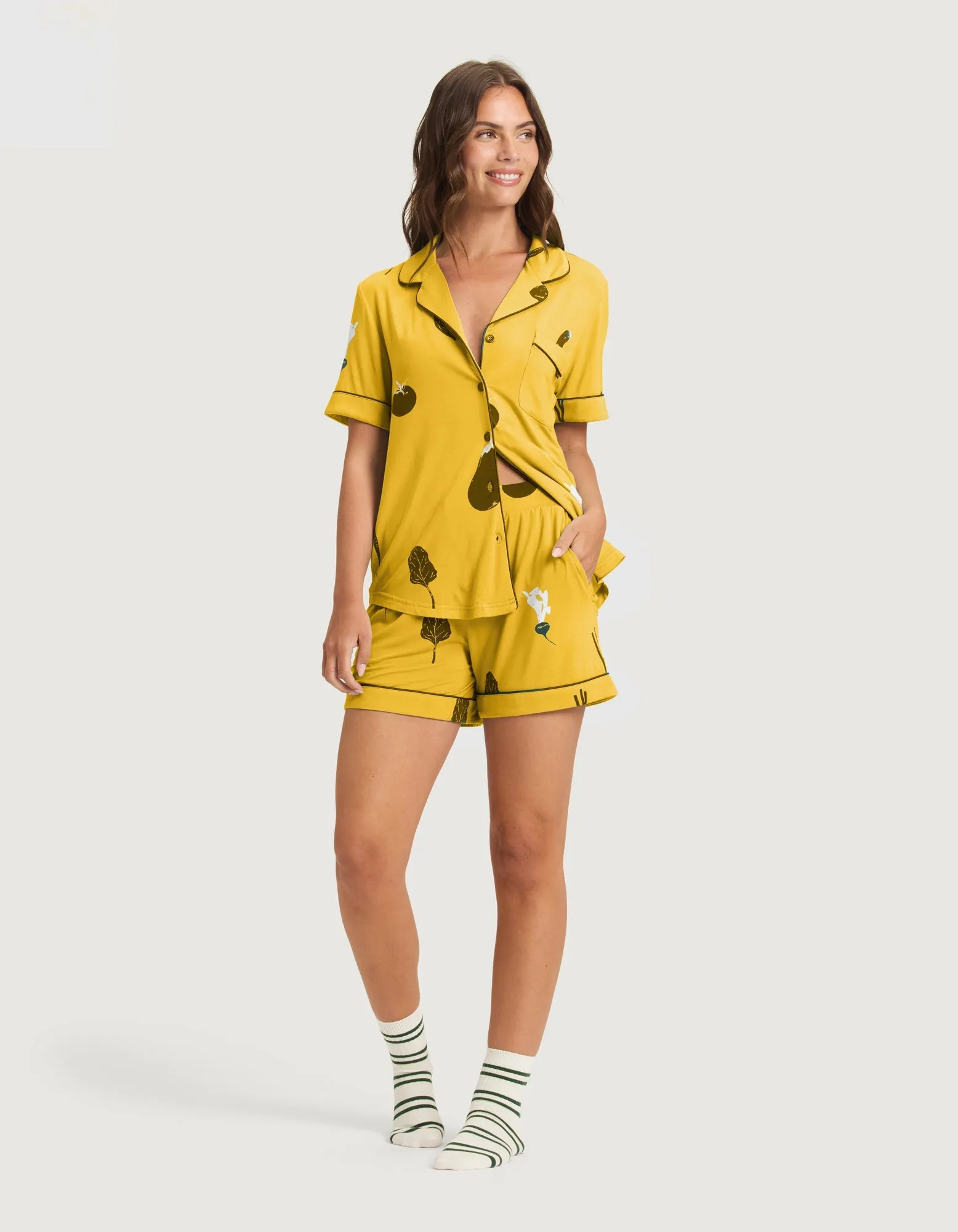 Women's Bamboo Stretch-Knit Short Sleeve Pajama Set