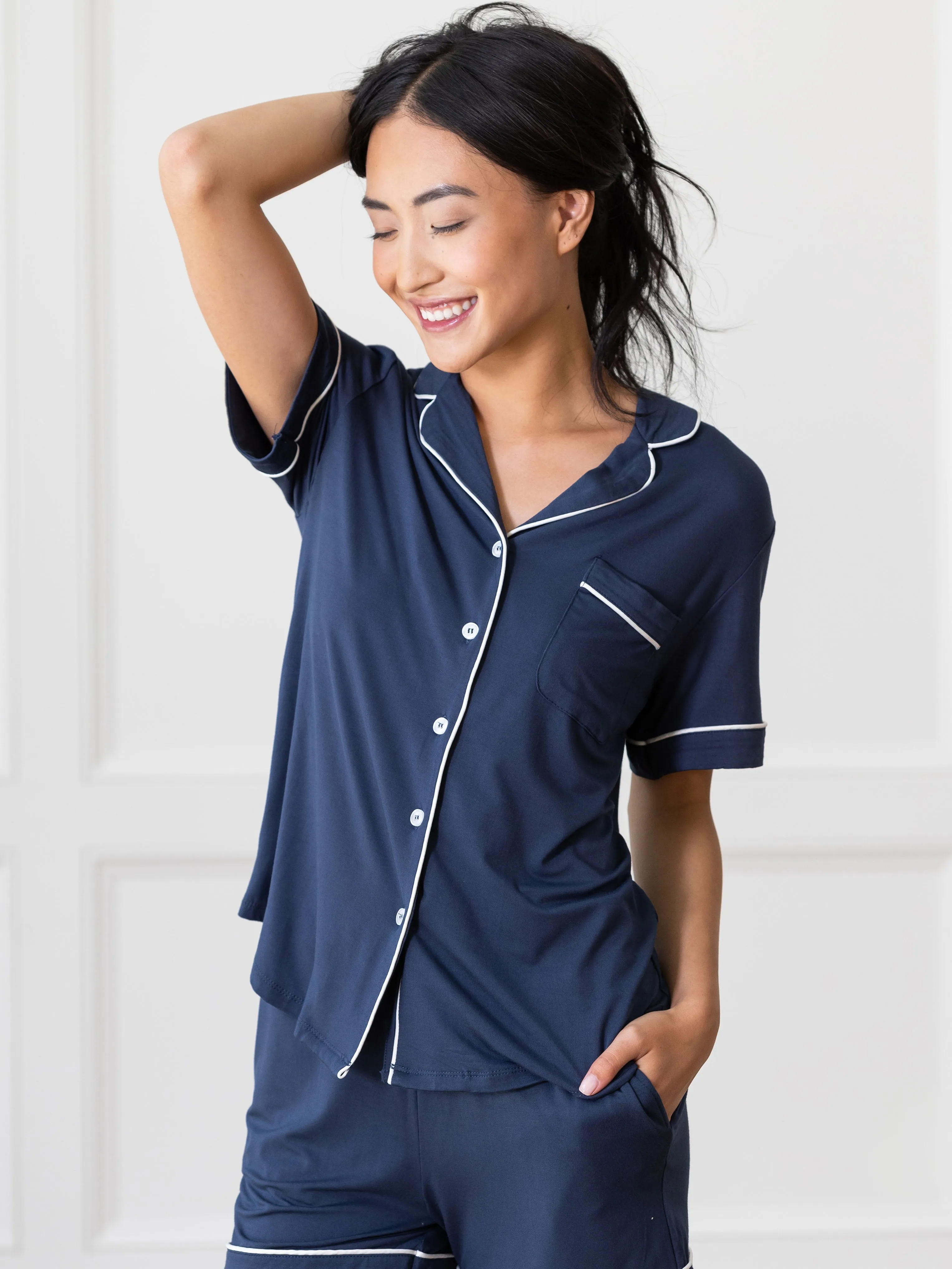 Women's Bamboo Stretch-Knit Short Sleeve Pajama Set