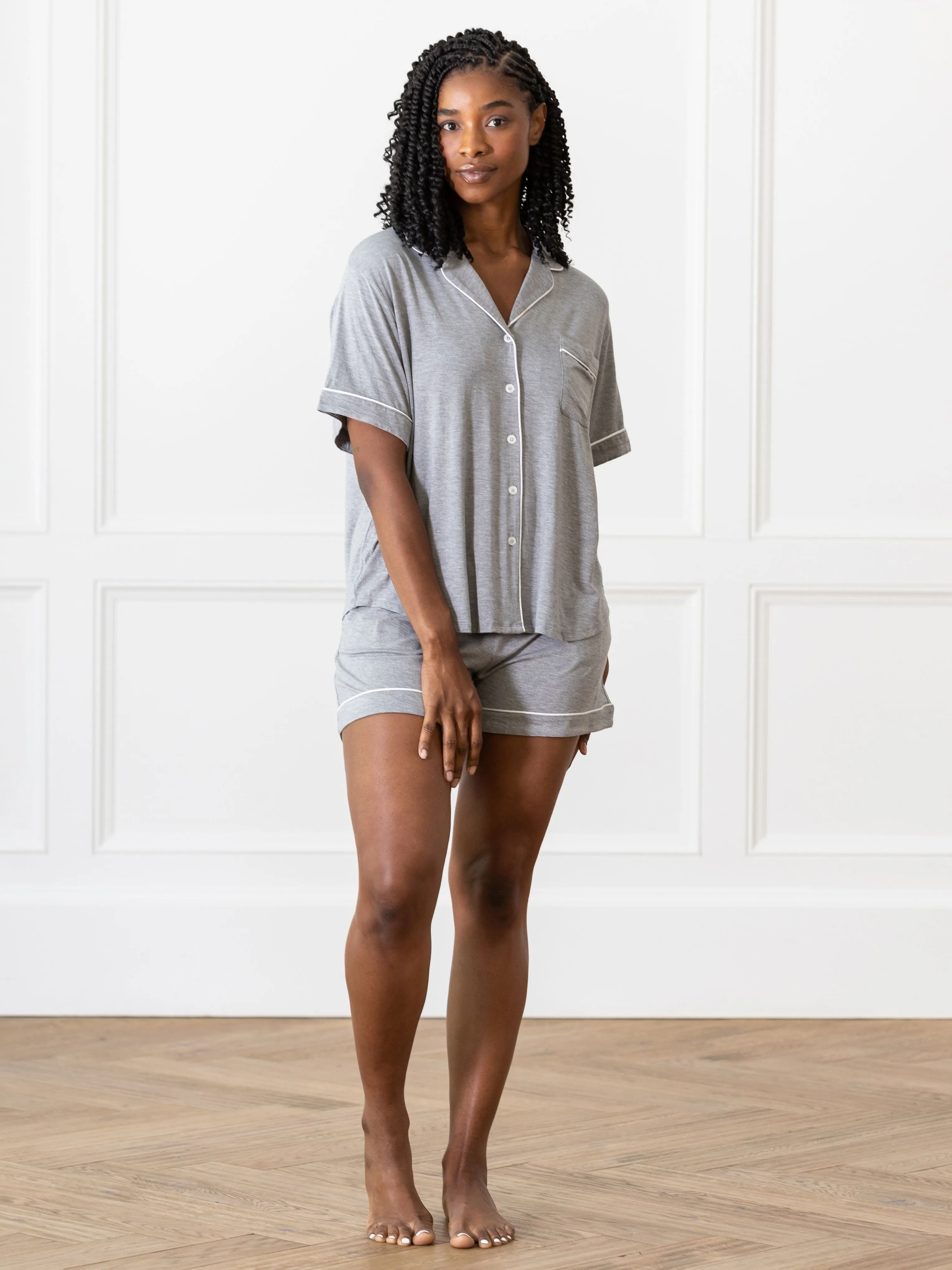 Women's Bamboo Stretch-Knit Short Sleeve Pajama Set