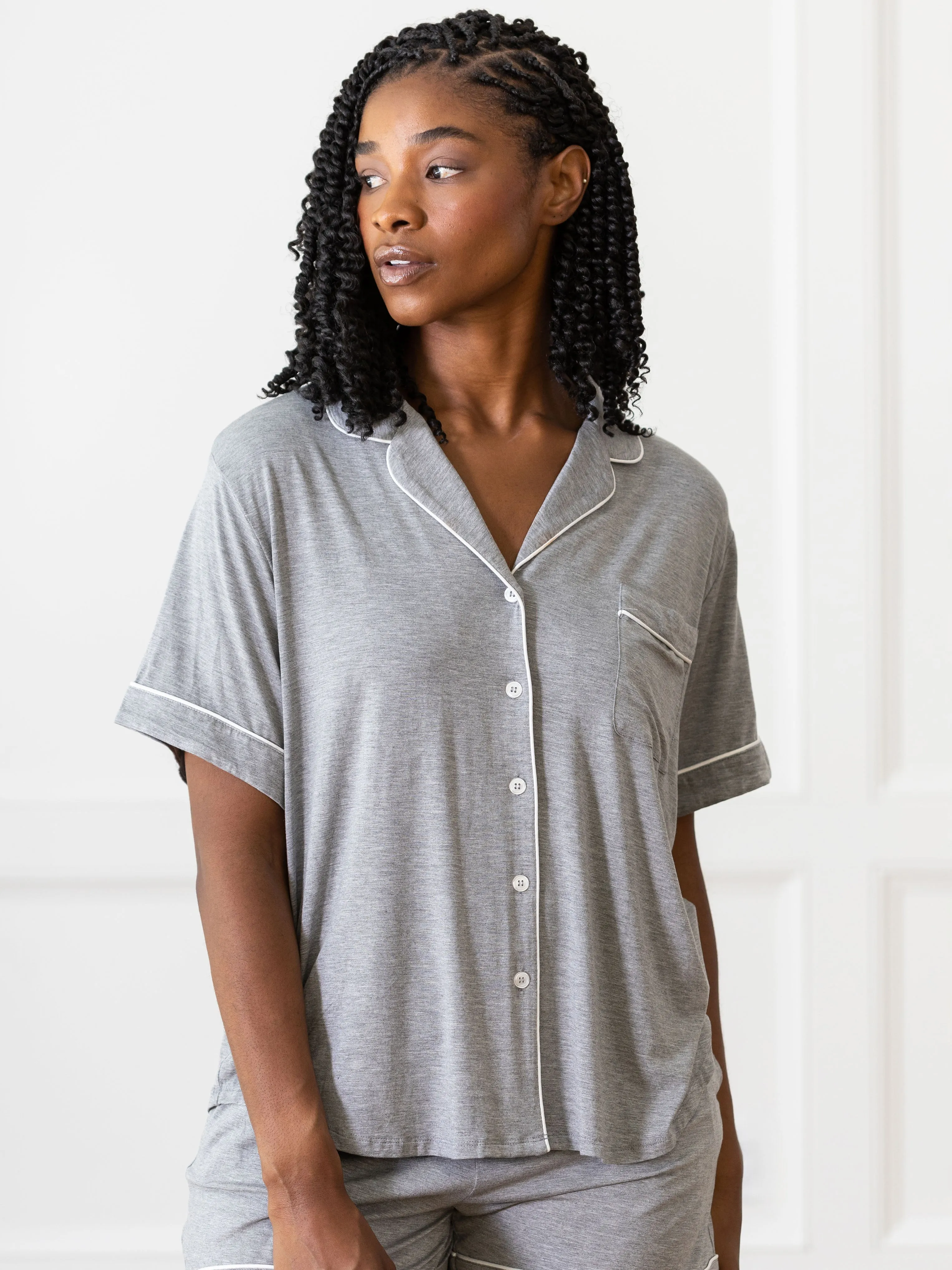 Women's Bamboo Stretch-Knit Short Sleeve Pajama Set