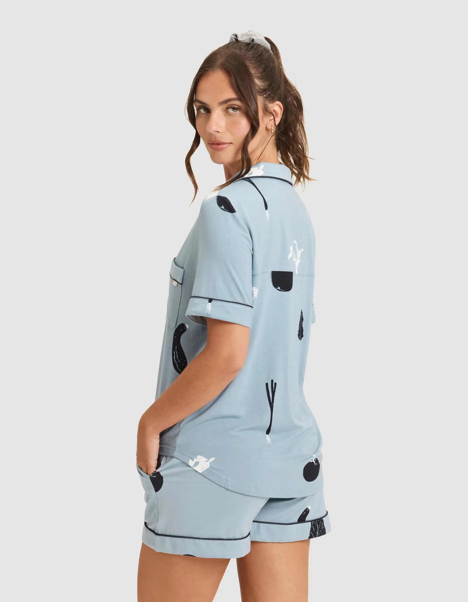 Women's Bamboo Stretch-Knit Short Sleeve Pajama Set