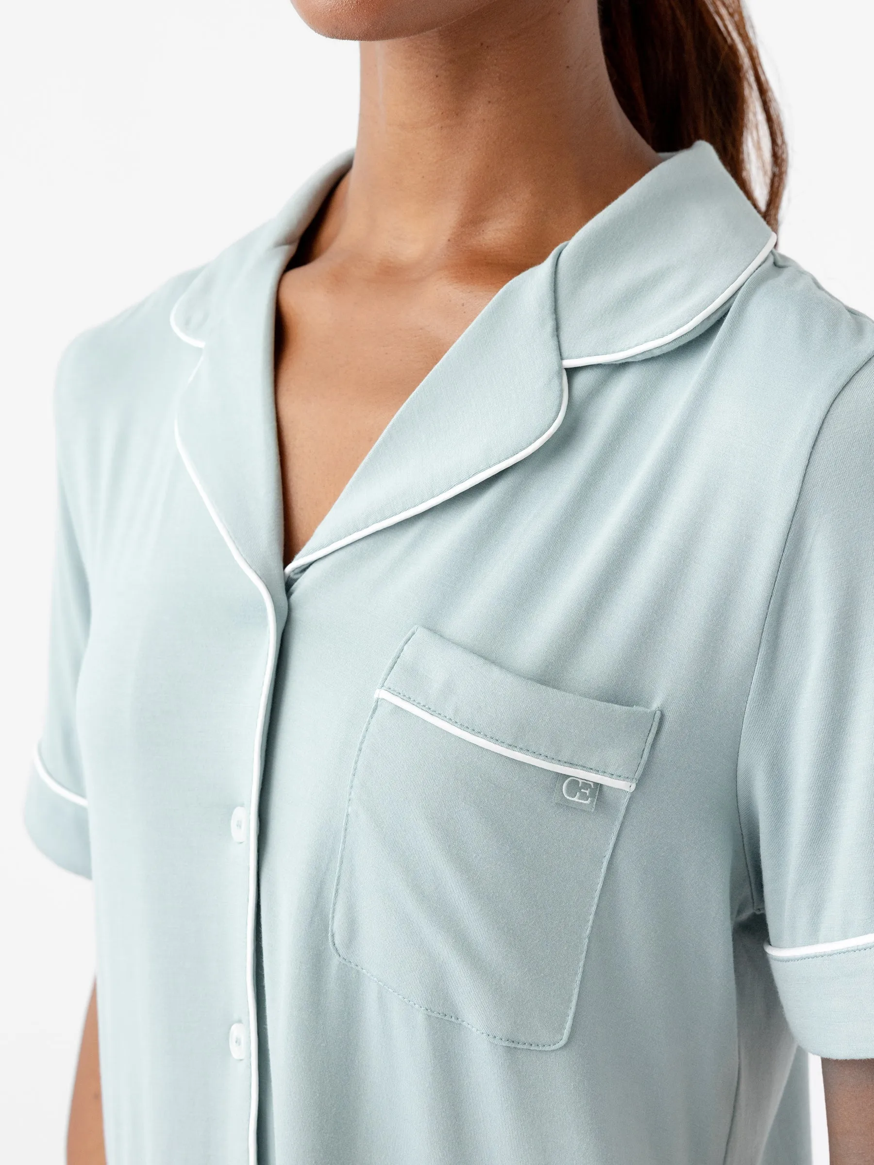 Women's Bamboo Stretch-Knit Short Sleeve Pajama Set