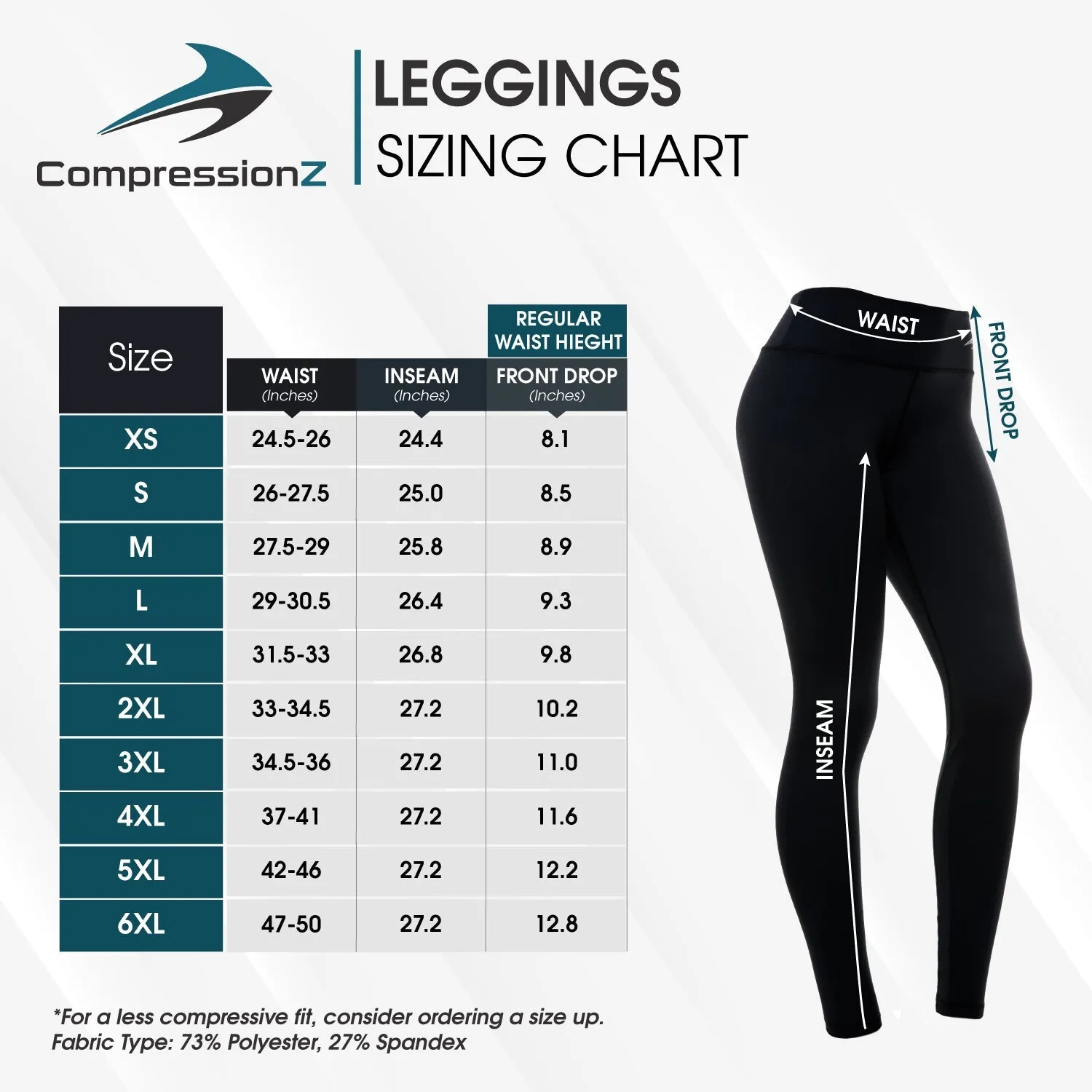 Women's Compression Leggings W/ Pockets - Black