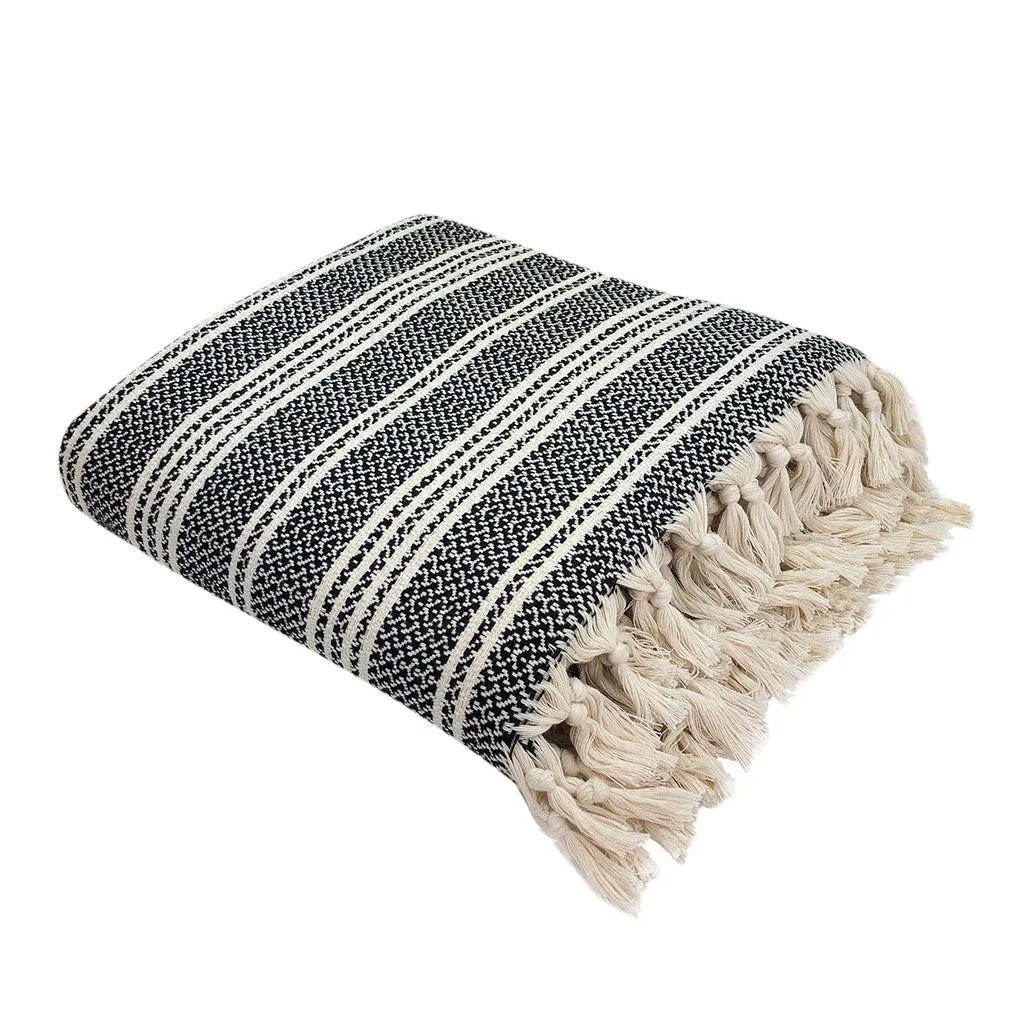 Woven Stripe Turkish Throw by SLATE   SALT