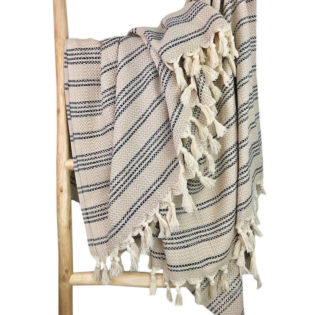 Woven Stripe Turkish Throw by SLATE   SALT