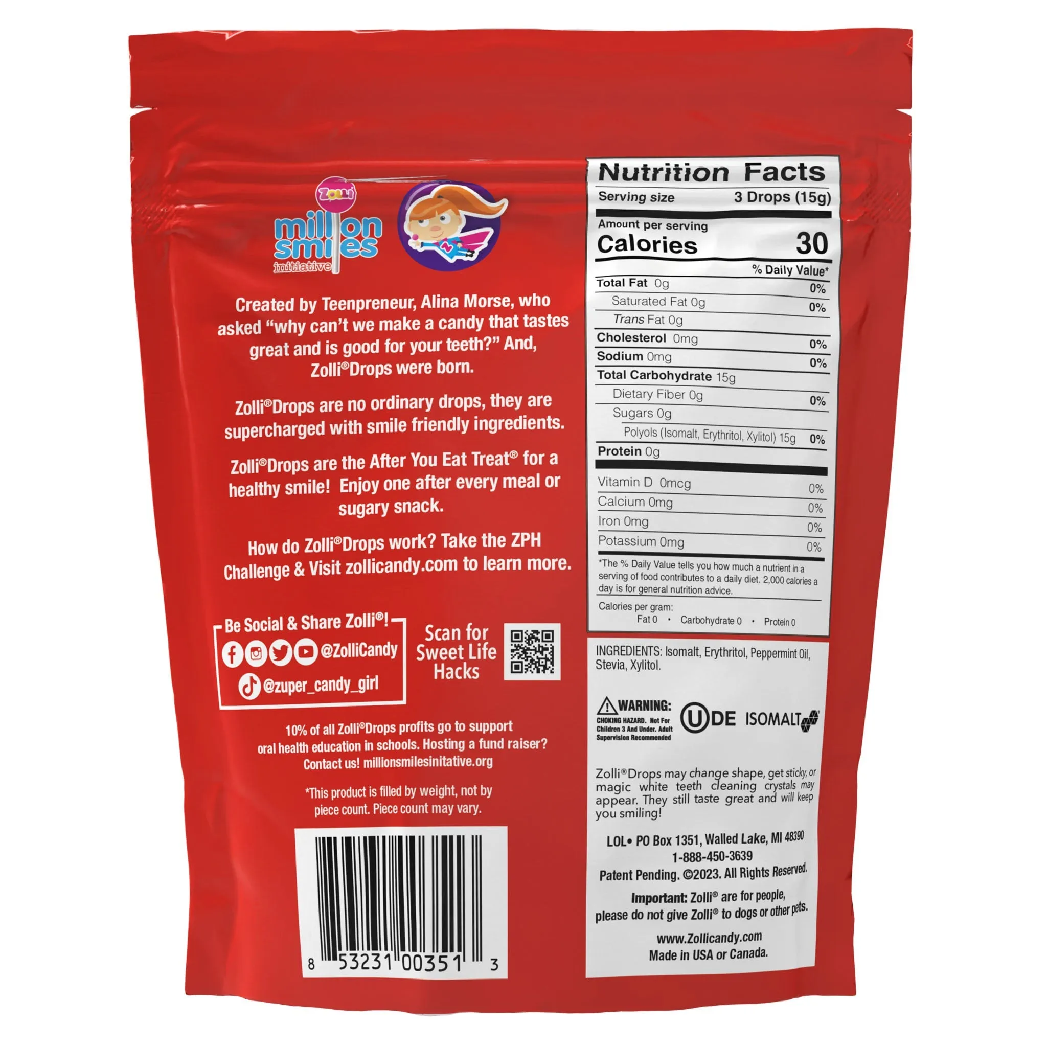 Zolli Drops Assorted Fruit Flavors (3 Sizes) (Copy)